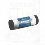 Мешки для мусора 120 л черные, в рулоне 10 шт., ПНД, 70х110 см, 12 мкм, GR SIBIRSKAYA, 101-008