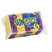 Губки для посуды 95х65х28 мм, КОМПЛЕКТ 5 шт., поролон/абразив, MAXI «Sunshine», GRIFON, 910-012