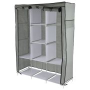 Шкаф для одежды с чехлом BOOMHOUSE (БУМХАУС) WB-002 (1660х1250х440 мм), 8 полок, металлический каркас, серый, 701447