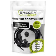 Шнурки круглые спортивные с фиксатором, 100 см, цвет ЧЕРНЫЙ, SHEGRA (ШЕГРА), 701721