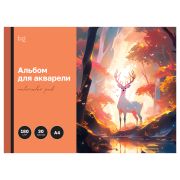 Альбом для акварели, 30л., А4, на склейке BG «Сказочный олень», 180г/м2