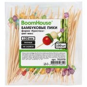 Шпажки-пики для канапе бамбуковые форма «Кристалл» цвет микс 12 см, 100 шт., BOOMHOUSE (БУМХАУС), 701970