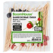 Шпажки-пики для канапе бамбуковые форма «Сердце» цвет микс 12 см, 100 шт., BOOMHOUSE (БУМХАУС), 701972