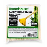 Шпажки-пики для канапе бамбуковые, ВИЛКА 9 см, 100 шт., BOOMHOUSE (БУМХАУС), 701977