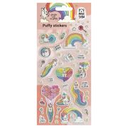 Наклейки объемные MESHU «Rainbow unicorn», 10*23см, с блестками, пакет европодвес