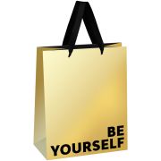 Пакет подарочный 18*23*10см MESHU «Be yourself»,  матовая ламинация