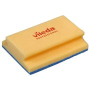 Губка VILEDA PROFESSIONAL профильная «Деликатная» 1 шт., желтая, СИНИЙ абразив, 16,5х13х5 см, 535895
