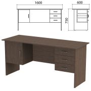 Стол письменный «Канц», 1600х600х750 мм, 2 тумбы, комбинированный, цвет венге (КОМПЛЕКТ)