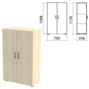 Шкаф закрытый «Канц», 700х350х1130 мм, цвет дуб молочный (КОМПЛЕКТ)