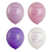 Воздушные шары, 12шт., М12/30см, MESHU «Unicorn love», пастель, ассорти