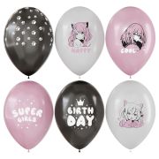 Воздушные шары, 25шт., М12/30см, MESHU «Anime party», пастель, ассорти