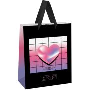 Пакет подарочный 11*14*6,5см MESHU «Heart», голографический картон