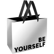 Пакет подарочный 23*18*10см MESHU «Be yourself», голографический картон, матовая ламинация