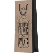 Пакет подарочный 12*36*8,5см MESHU «Craft bottle», крафт, под бутылку