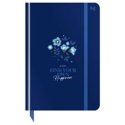 Ежедневник недатированный А5, 136л., 7БЦ BG «Flowery. Blue», глянцевая ламинация, отд.фольгой