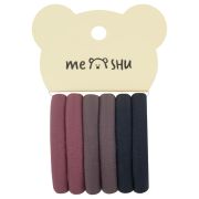 Резинки для волос MESHU «Essence thin», винные, коричневые, графитовые, 6шт., диаметр 4см, европодвес
