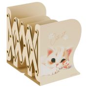 Подставка для книг MESHU «Cute Cat», металлическая, 3 отделения, раздвижная