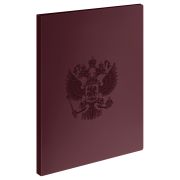 Папка c пружинным скоросшивателем СТАММ «Герб» А4, 17мм, 700мкм, пластик, гранат