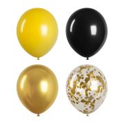 Воздушные шары, 40шт., М12/30см, MESHU, «Gold shine», пастель, 4 цвета ассорти