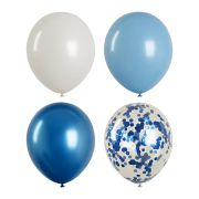 Воздушные шары, 40шт., М12/30см, MESHU, «Blue», 4 цвета ассорти