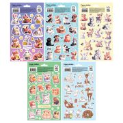 Наклейки бумажные MESHU «Cute animals», 12*21см, ассорти 10шт., европодвес