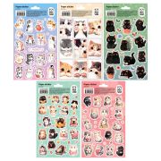 Наклейки бумажные MESHU «Cute cats», 12*21см, ассорти 10шт., европодвес