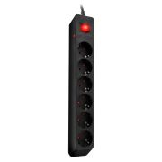 Сетевой фильтр Sven Optima 6 розеток с защитными шторками 1,8м, черный