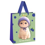 Пакет подарочный 18*23*10см MESHU «Berry cat», матовая ламинация