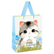 Пакет подарочный 18*23*10см MESHU «Cute kitten», матовая ламинация