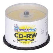 Диск CD-RW 700Mb Smart buy 4-12x Cake Box (50шт)