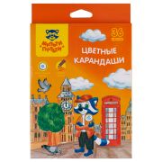 Карандаши цветные Мульти-Пульти «Енот в Англии», 36 цв., шестигран., заточен., картон, европодвес, термоусадка