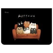 Папка для тетрадей 1 отделение, А4, Först «Feline friends» (Кошачьи друзья), пластик, на молнии