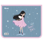 Папка для тетрадей 1 отделение, А5, Först  «Sweet Girl» (Милая девушка), пластик, на молнии