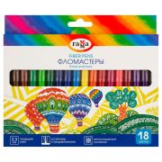 Фломастеры Гамма «Классические», 18цв., смываемые, картон. упак., европодвес