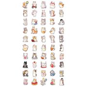 Набор наклеек ПВХ MESHU «Funny cats»,8,5*13 см., 50 наклеек инд. уп., европодвес