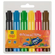 Фломастеры Мульти-Пульти «Енот в Красном море», 06цв., утолщ., смываемые, блистер., европодвес