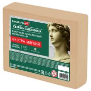 Пластилин скульптурный ЭКСТРА МЯГКИЙ ТЕЛЕСНЫЙ «Секреты художника», 0,5 кг, BRAUBERG ART, 107502