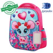 Ранец ЮНЛАНДИЯ LIGHT, 2 отделения, «Pretty mouse», 3D панель, 38х29х16 см, 270606