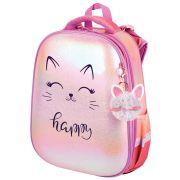 Ранец BRAUBERG SHINY, 2 отделения, с брелоком, «Счастливый кот», 38х28х14 см, 270697