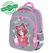 Ранец BRAUBERG QUADRO, 3 отделения, с брелоком, «Anime friends», 37х28х18 см, 272022
