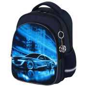 Рюкзак BRAUBERG OPTIMA, 2 отделения, с брелоком, «Ночной гонщик», 36х27х18 см, 272096