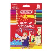 Карандаши цветные 18 цв. «Пифагор» 180297