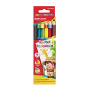 Карандаши цветные 6 цв. «Brauberg» Kids Series, трехгарнные, утолщенные, 180835