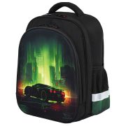 Ранец BRAUBERG KIDS STANDARD, 2 отделения, «Зеленый город», 36х28х14 см, 274428