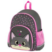 Рюкзак BRAUBERG KIDS PLAY детский, 1 отделение, 3 кармана, «Серый котенок», 29х23х12 см, 274429