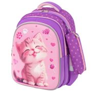 Рюкзак SNOOBAG (СНУБЭГ) MIND с пеналом в комплекте, 2 отделения, «Озорной котик», 40х28х18 см, 274443