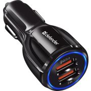 Зарядное устройство АВТОМОБИЛЬНОЕ, 2 порта USB, выходной ток 3А, черное, DEFENDER UCA-100, 83833