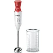 Блендер погружной BOSCH MSM64110, 450 Вт, 2 скорости, 1 насадка, стакан, белый/красный