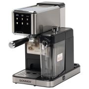 Кофеварка рожковая со встроенным капучинатором SONNEN CM-2032, сенсор, 1,2 л, 1350 Вт, 19 бар, 457881