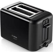 Тостер BOSCH TAT3P423, 970 Вт, 2 тоста, 5 режимов, металл, черный